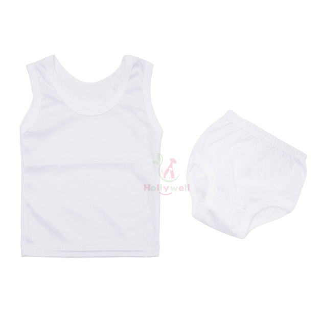 BC1075PW Baby Summer Clothes Suit 2 in 1 Pure White Color(3)